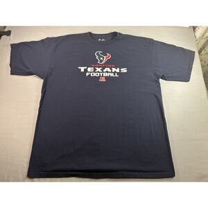 Houston Texans Football T Shirt Mens 2XL Navy Blue NFL Team Apparel Logo Tee